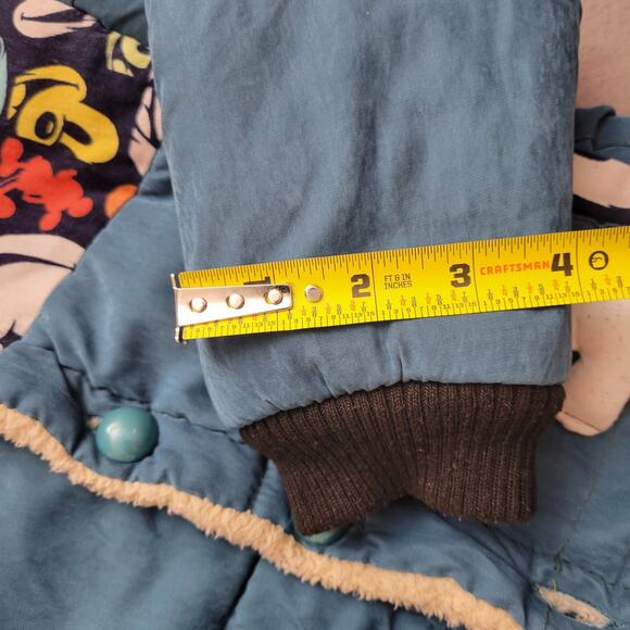 Mickey Winter Coat Toddler 3T Blue Hood Puffy Hands Pockets Lined Warm Outdoors - Picture 11 of 16